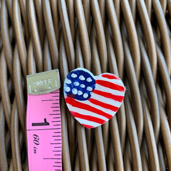 Flag/Heart Pin.  FREE🔥🔥 w/ any other purchase! - Picture 3 of 3